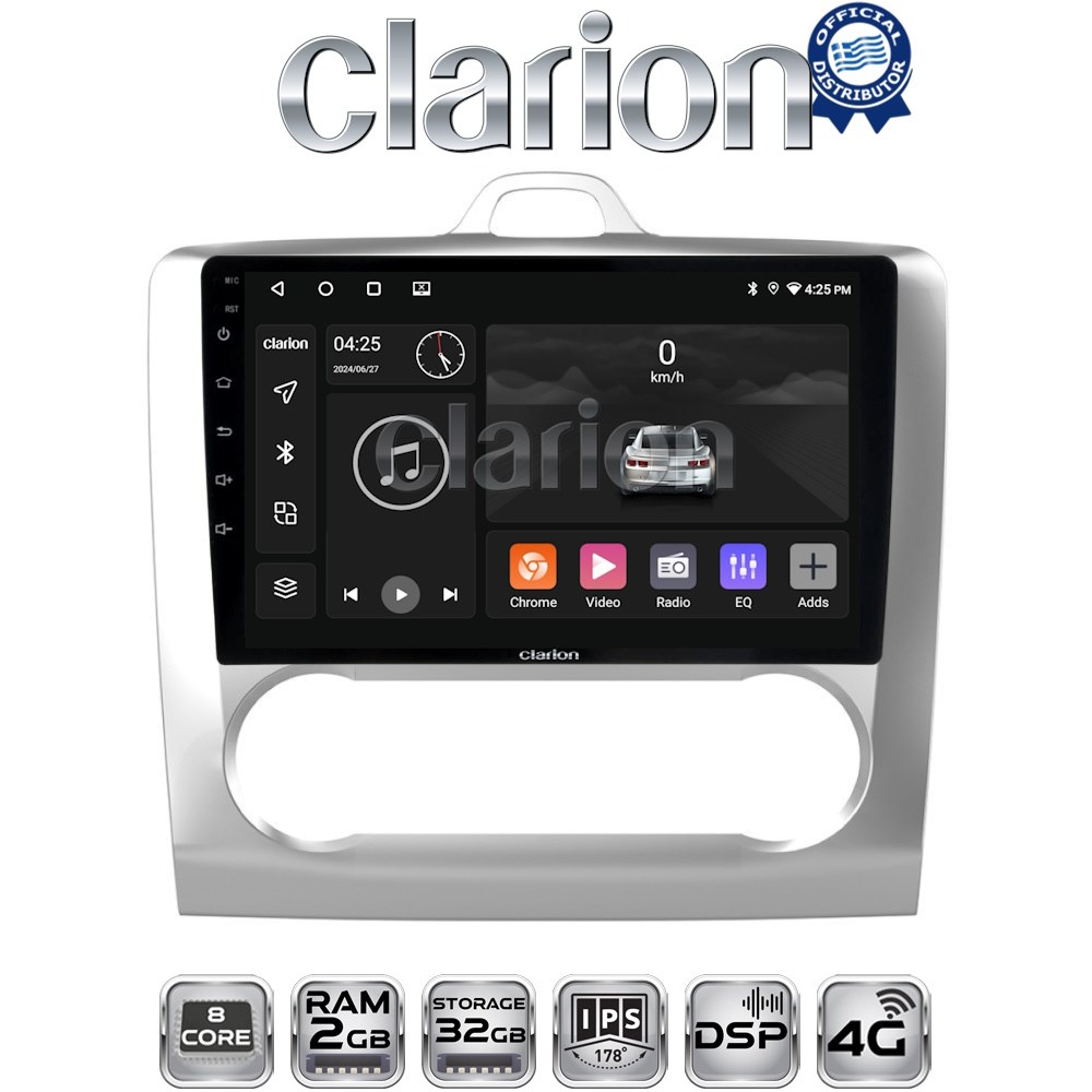 CLARION GL71328 Οθόνη OEM Multimedia Αυτοκινήτου για FORD FOCUS 2004>2012 (CarPlay/AndroidAuto/BT/GPS/WIFI/GPRS)
