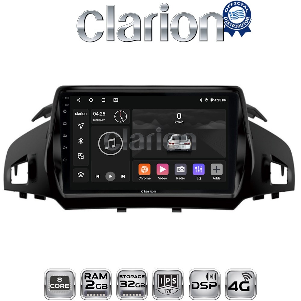 CLARION GL71362 Οθόνη OEM Multimedia Αυτοκινήτου για FORD KUGA 2013> & C-MAX 2011> (CarPlay/AndroidAuto/BT/GPS/WIFI/GPRS)