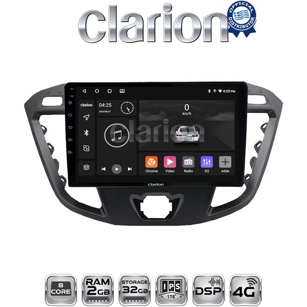 CLARION GL71366 Οθόνη OEM Multimedia Αυτοκινήτου για TRANSIT CUSTOM - TOURNEO CUSTOM 2013> (CarPlay/AndroidAuto/BT/GPS/WIFI/GPRS)