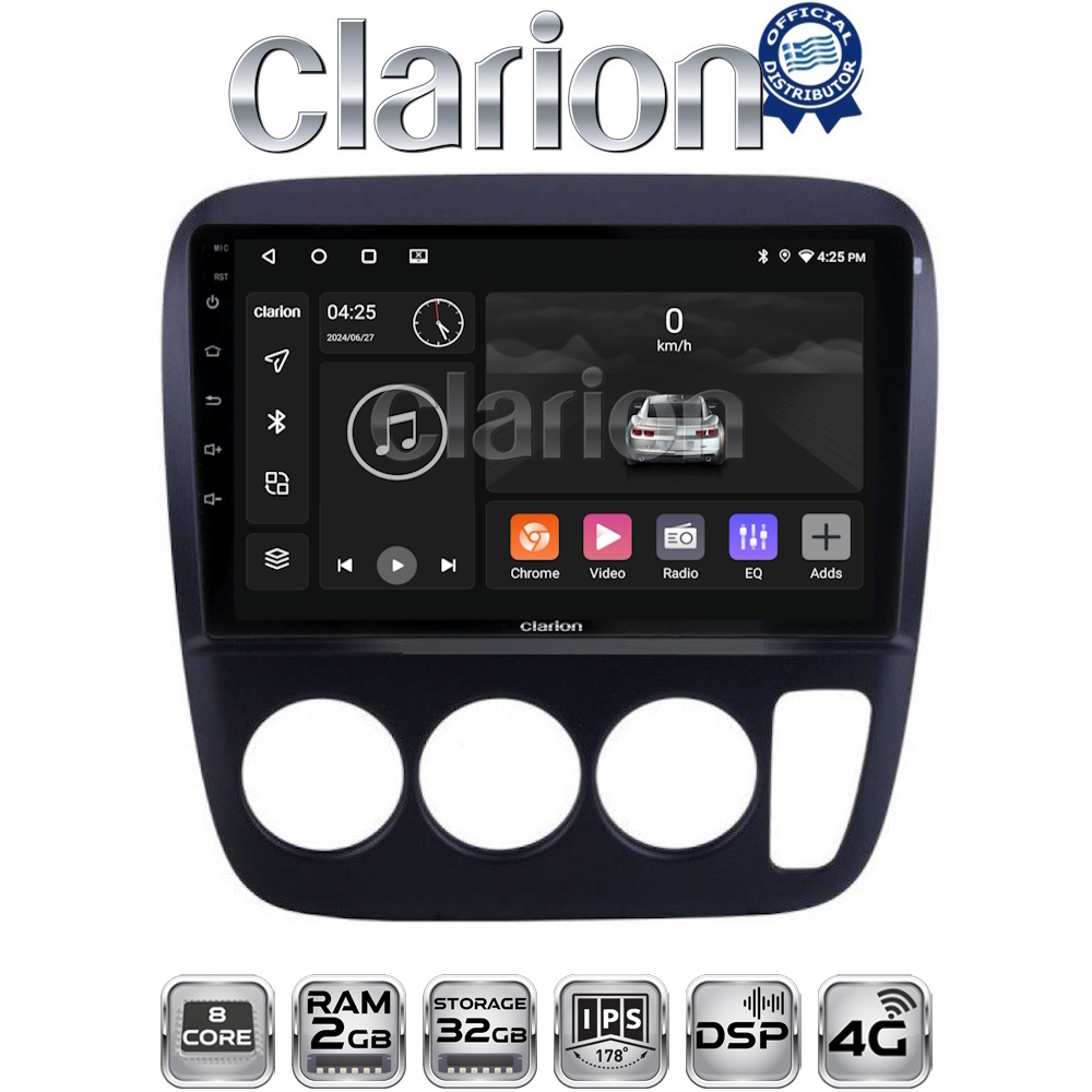CLARION GL71376A Οθόνη OEM Multimedia Αυτοκινήτου για HONDA CRV  1996-2006 (CarPlay/AndroidAuto/BT/GPS/WIFI/GPRS)