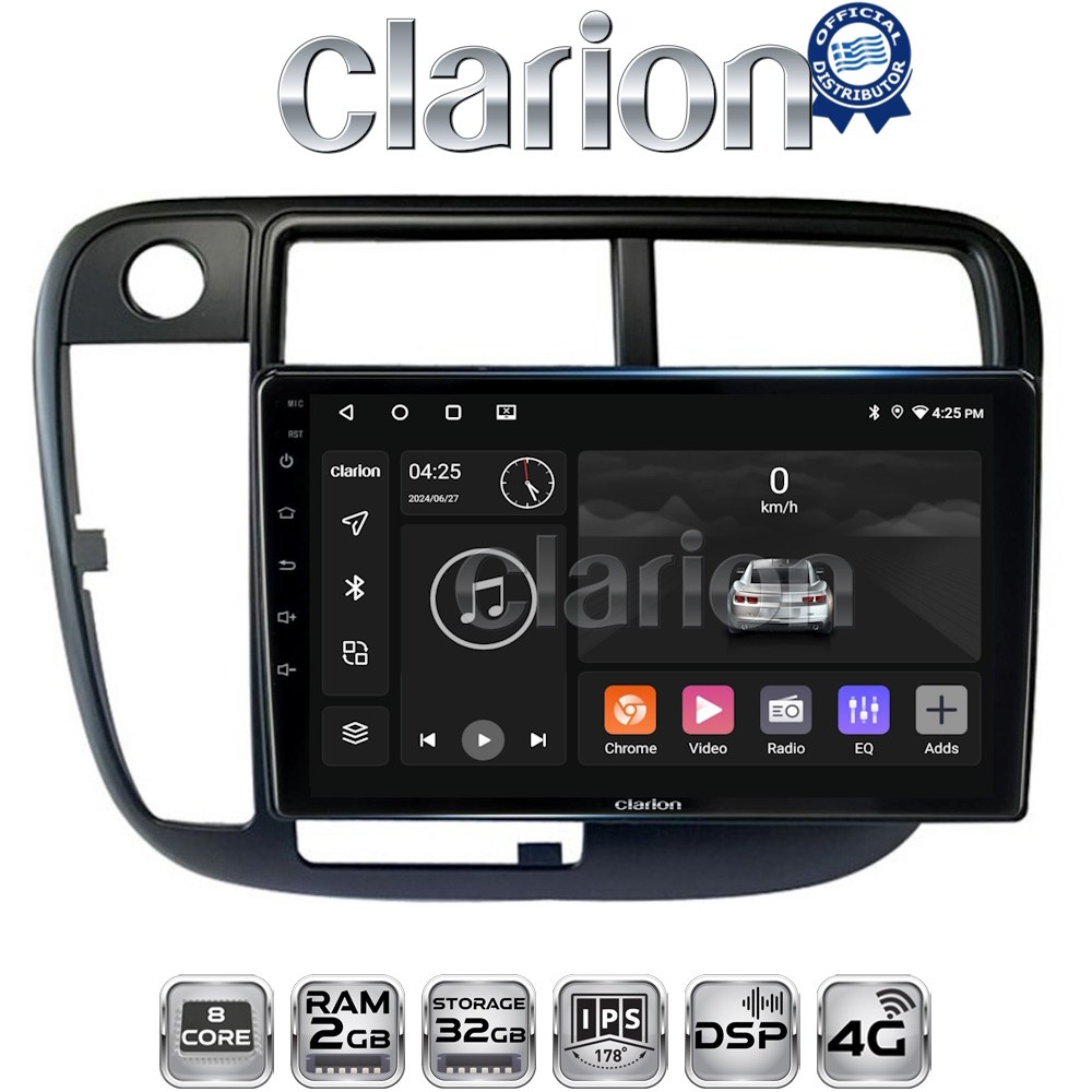 CLARION GL71377 Οθόνη OEM Multimedia Αυτοκινήτου για Honda Civic 1999 > 2001 (CarPlay/AndroidAuto/BT/GPS/WIFI/GPRS)