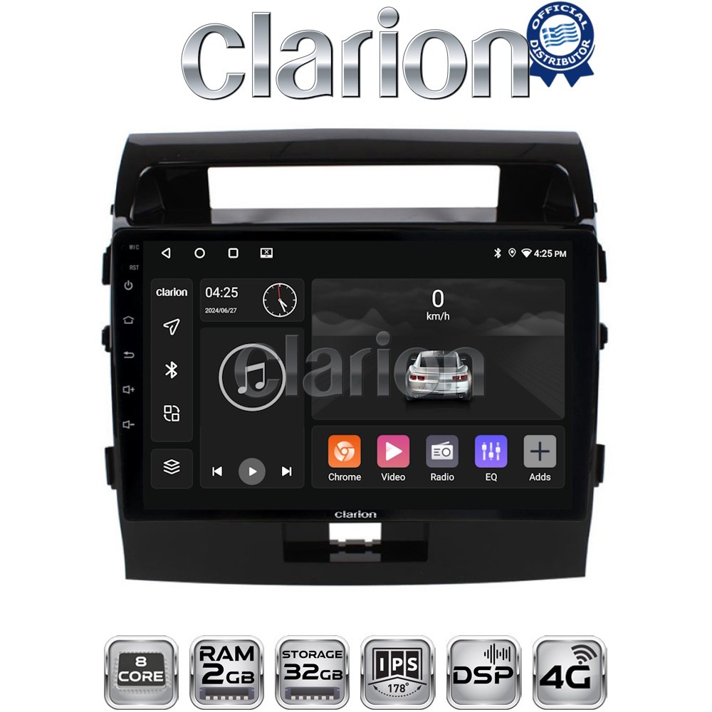 CLARION GL71383 Οθόνη OEM Multimedia Αυτοκινήτου για TOYOTA LANDCRUISER 2008>2015&nbsp;  (CarPlay/AndroidAuto/BT/GPS/WIFI/GPRS)