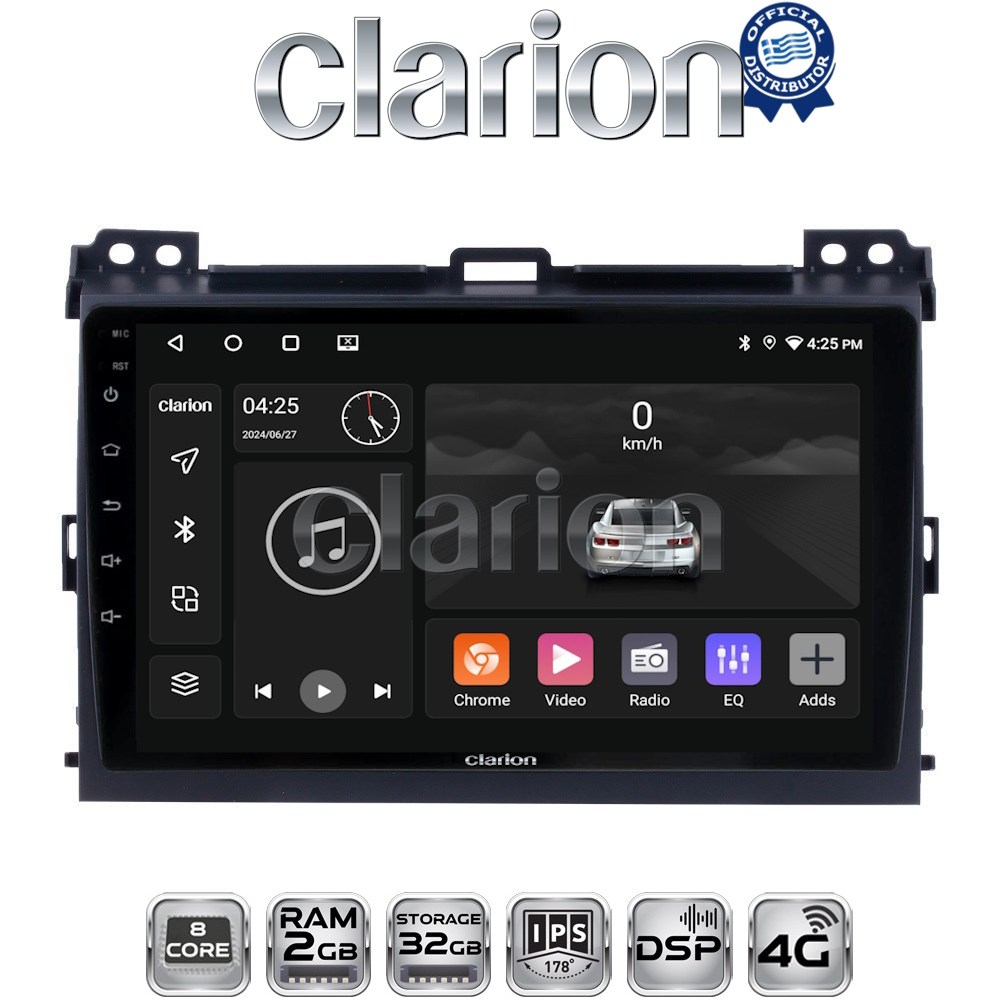 CLARION GL71384 Οθόνη OEM Multimedia Αυτοκινήτου για TOYOTA LANDCRUISER J100 2003>2009   (CarPlay/AndroidAuto/BT/GPS/WIFI/GPRS)
