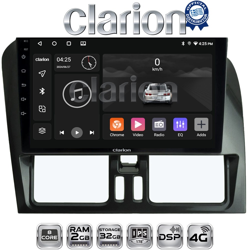 CLARION GL71390 Οθόνη OEM Multimedia Αυτοκινήτου για VOLVO XC60 2009-2017 (CarPlay/AndroidAuto/BT/GPS/WIFI/GPRS)
