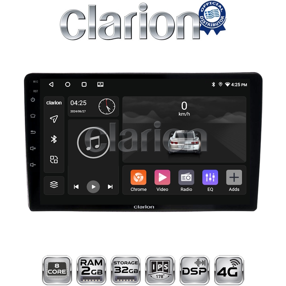 CLARION GL71402UP Οθόνη OEM Multimedia Αυτοκινήτου για Toyota Yaris 1999 > 2005 (CarPlay/AndroidAuto/BT/GPS/WIFI/GPRS)