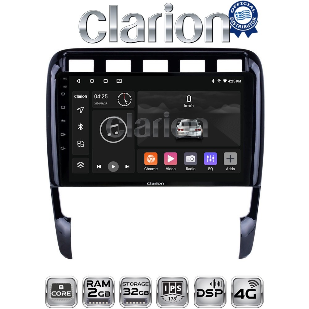 CLARION GL71443 Οθόνη OEM Multimedia Αυτοκινήτου για PORSCHE CAYENNE 2002>2011 (CarPlay/AndroidAuto/BT/GPS/WIFI/GPRS)