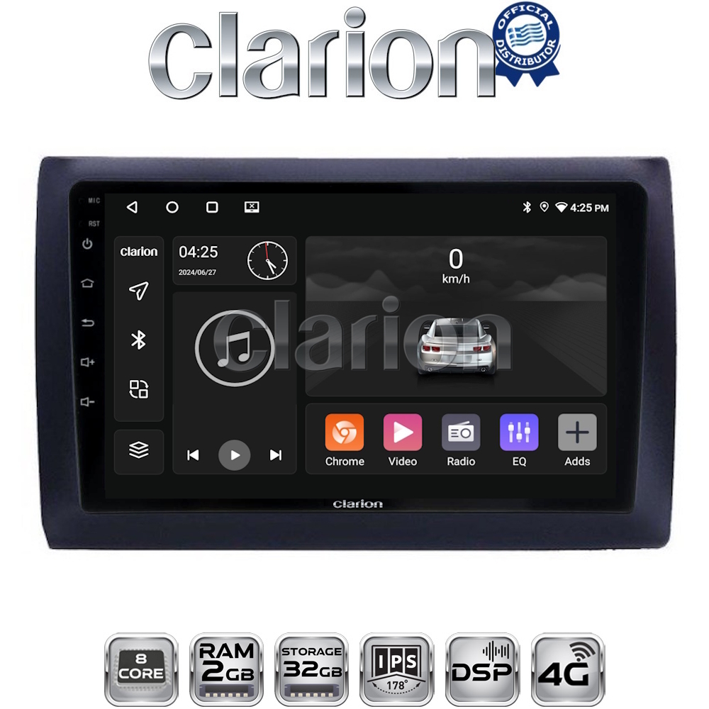 CLARION GL71466 Οθόνη OEM Multimedia Αυτοκινήτου για Fiat Stilo 2001 > 2007 (CarPlay/AndroidAuto/BT/GPS/WIFI/GPRS)