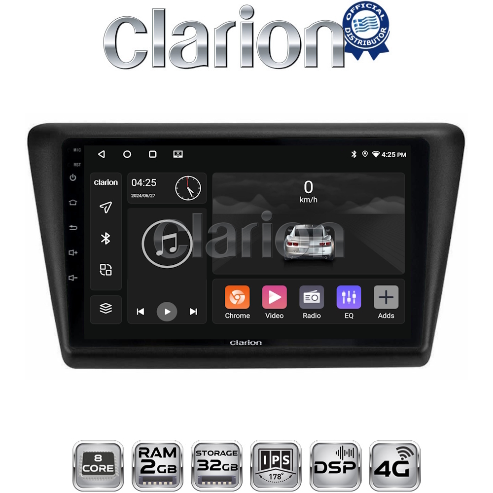 CLARION GL71487 Οθόνη OEM Multimedia Αυτοκινήτου για Skoda Rapid 2013-2017 (CarPlay/AndroidAuto/BT/GPS/WIFI/GPRS)