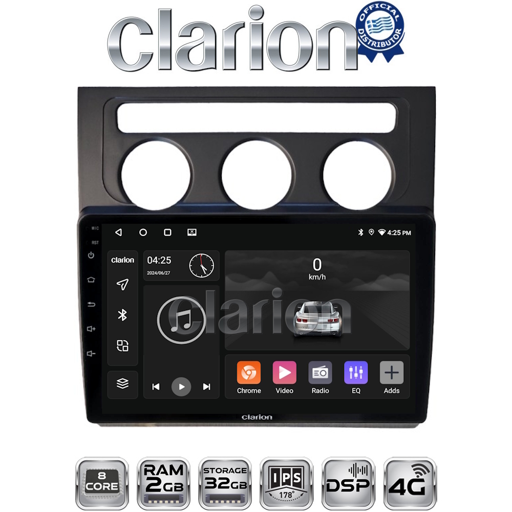 CLARION GL71511B Οθόνη OEM Multimedia Αυτοκινήτου για VW Touran 2003 > 2010 (CarPlay/AndroidAuto/BT/GPS/WIFI/GPRS)