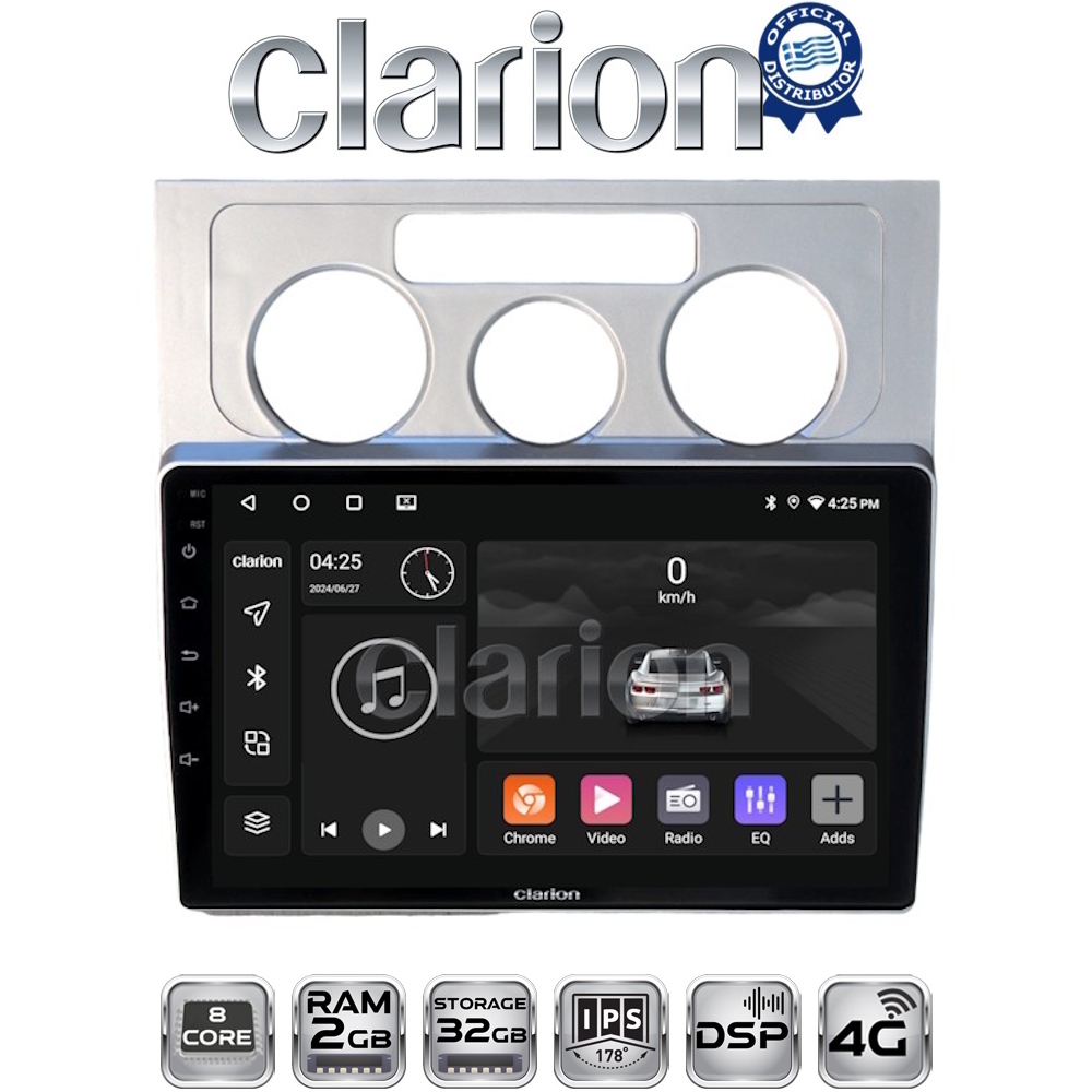 CLARION GL71512 Οθόνη OEM Multimedia Αυτοκινήτου για VW Touran 2003 > 2010 (CarPlay/AndroidAuto/BT/GPS/WIFI/GPRS)