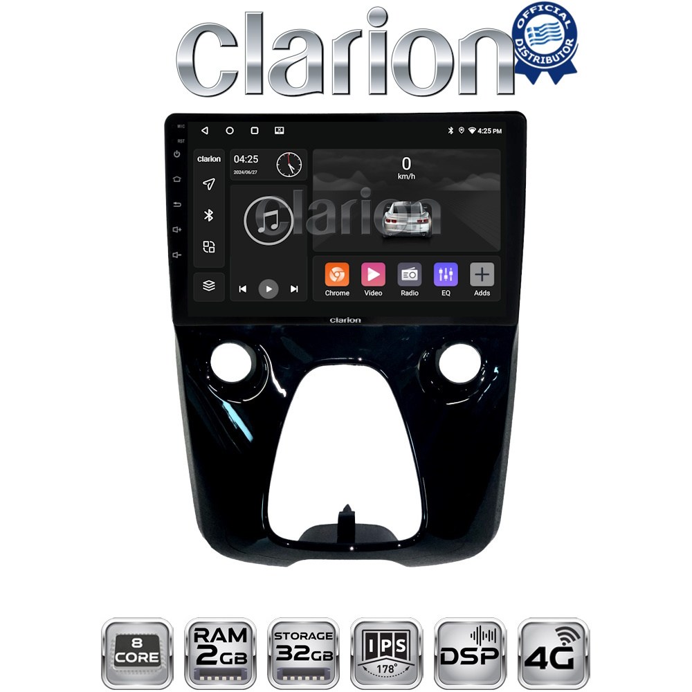 CLARION GL71564 Οθόνη OEM Multimedia Αυτοκινήτου για Aygo & C1 & 107 14> (CarPlay/AndroidAuto/BT/GPS/WIFI/GPRS)