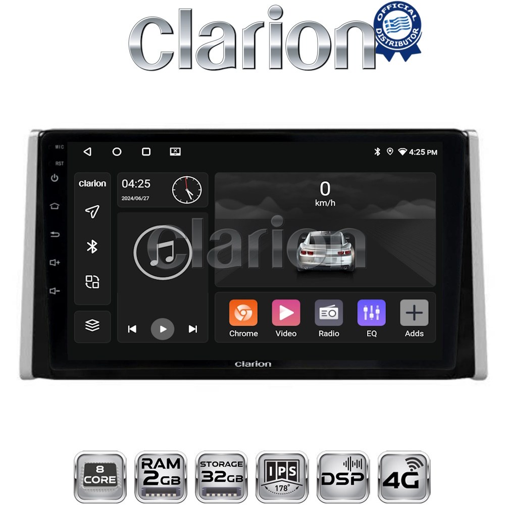 CLARION GL71572 Οθόνη OEM Multimedia Αυτοκινήτου για TOYOTA RAV 4  2019 >  (CarPlay/AndroidAuto/BT/GPS/WIFI/GPRS)