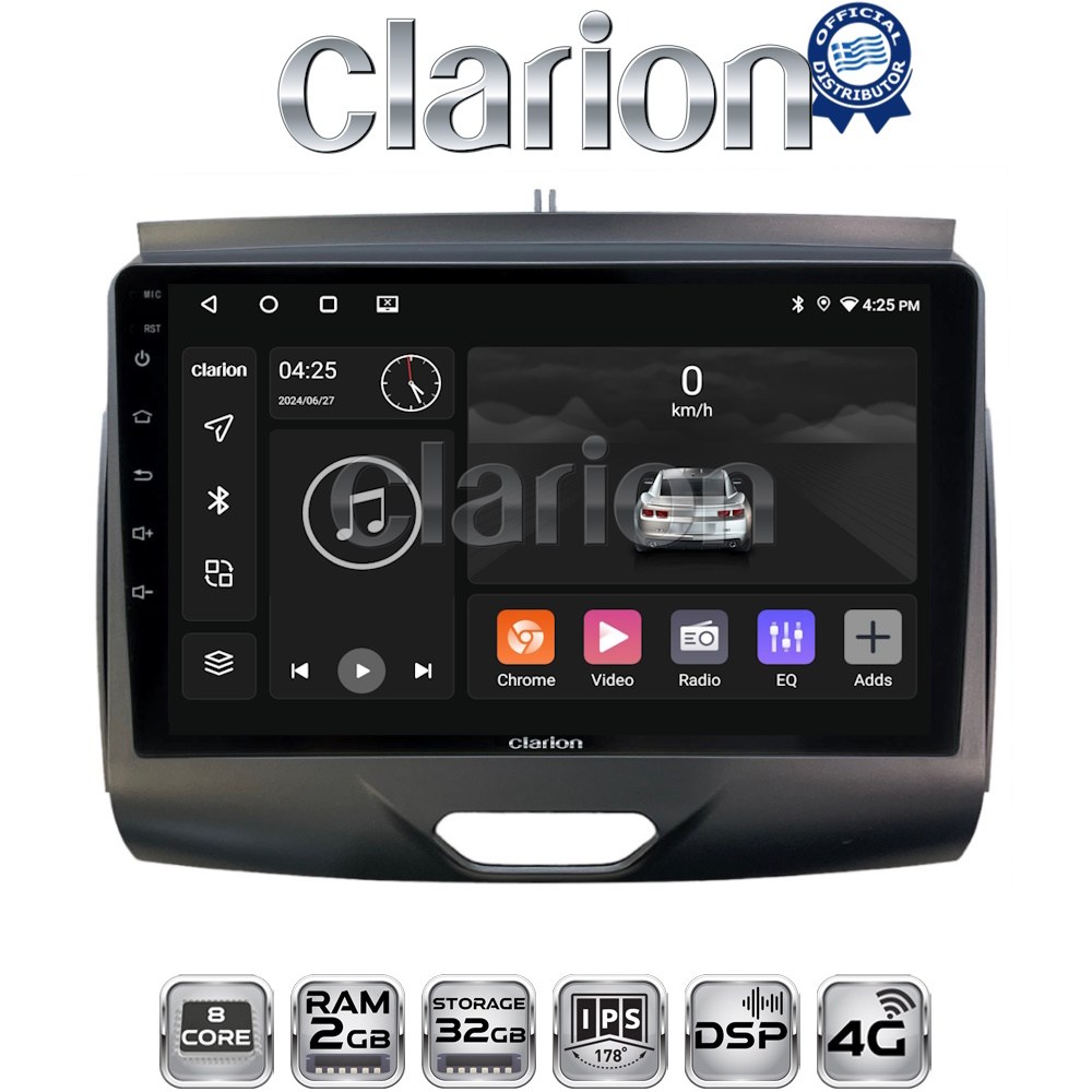 CLARION GL71576A Οθόνη OEM Multimedia Αυτοκινήτου για Ford Ranger 2015 > 2020 (CarPlay/AndroidAuto/BT/GPS/WIFI/GPRS)