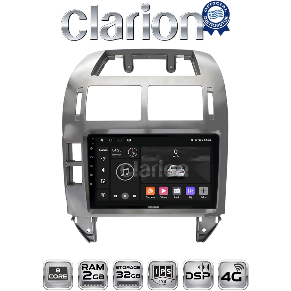CLARION GL71582S Οθόνη OEM Multimedia Αυτοκινήτου για VW Polo 2002 > 2009 (CarPlay/AndroidAuto/BT/GPS/WIFI/GPRS)