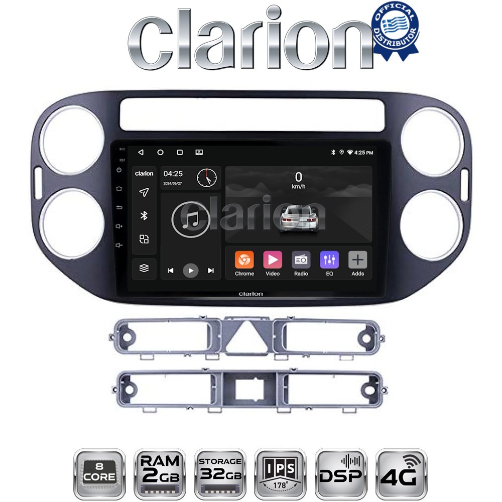 CLARION GL71590B Οθόνη OEM Multimedia Αυτοκινήτου για VW TIGUAN 2007>2017 (CarPlay/AndroidAuto/BT/GPS/WIFI/GPRS)