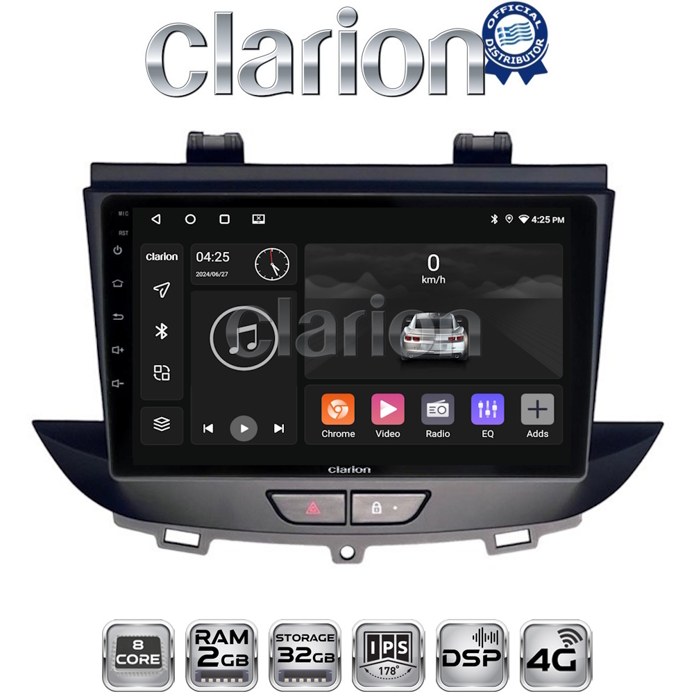 CLARION GL71664 Οθόνη OEM Multimedia Αυτοκινήτου για Opel Crossland-Grandland 2017 > (CarPlay/AndroidAuto/BT/GPS/WIFI/GPRS)