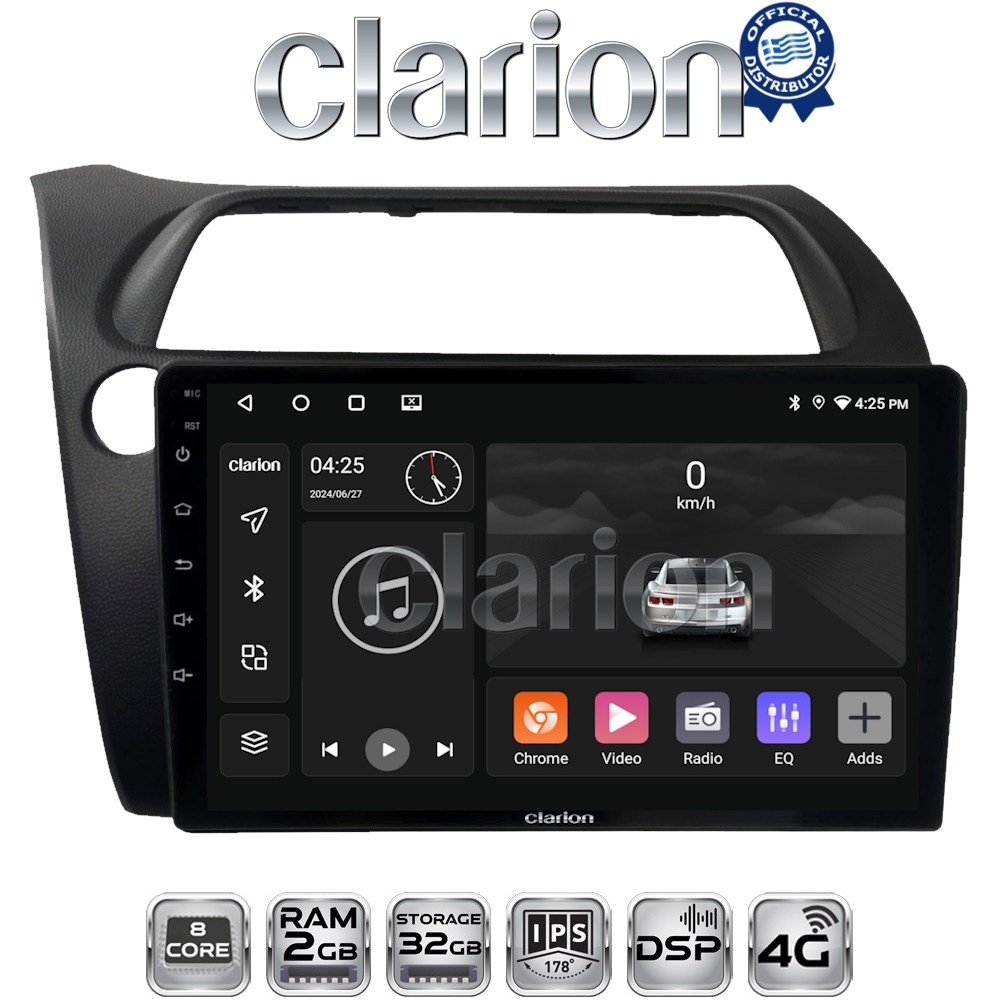CLARION GL71744 Οθόνη OEM Multimedia Αυτοκινήτου για HONDA CIVIC 3/5D 2006-2012 (CarPlay/AndroidAuto/BT/GPS/WIFI/GPRS)