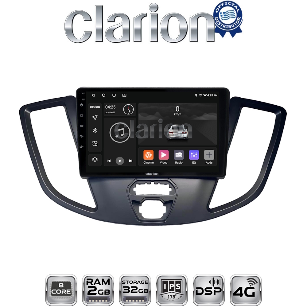 CLARION GL71758 Οθόνη OEM Multimedia Αυτοκινήτου για Ford Transit 2013 > 2018 (CarPlay/AndroidAuto/BT/GPS/WIFI/GPRS)