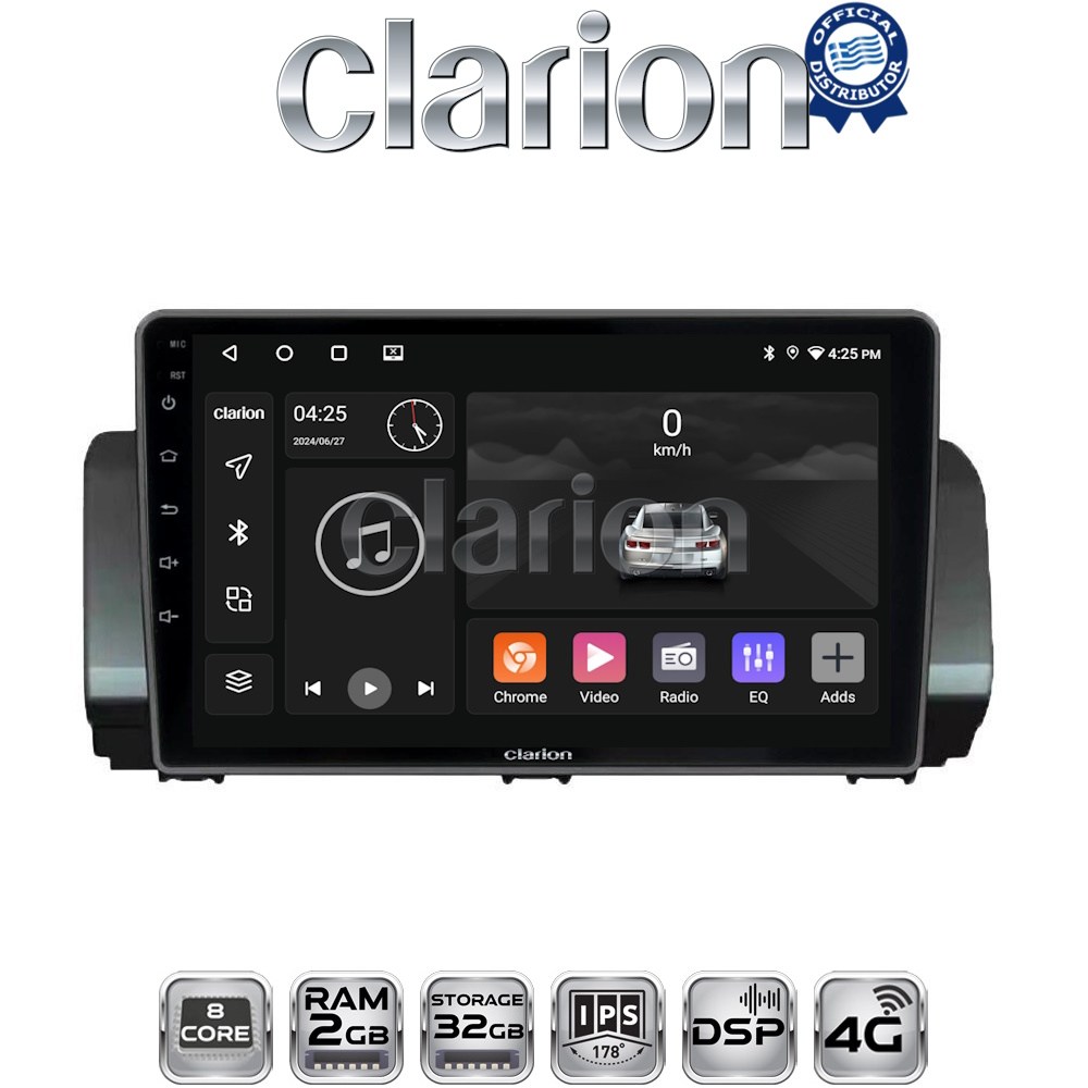CLARION GL71777 Οθόνη OEM Multimedia Αυτοκινήτου για Dacia Logan, Duster, Santero 2021 Facelift (CarPlay/AndroidAuto/BT/GPS/WIFI/GPRS)