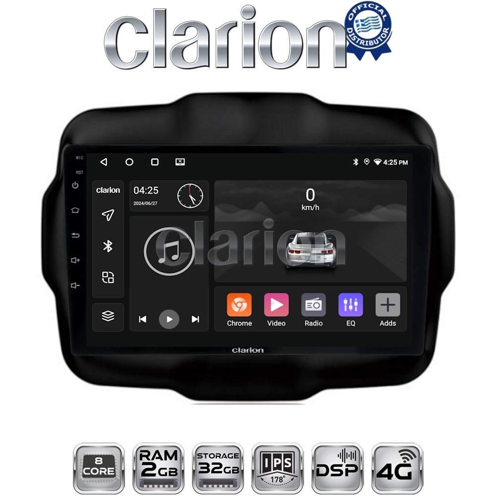 CLARION GL71952 Οθόνη OEM Multimedia Αυτοκινήτου για RENEGADE 2014> (CarPlay/AndroidAuto/BT/GPS/WIFI/GPRS)
