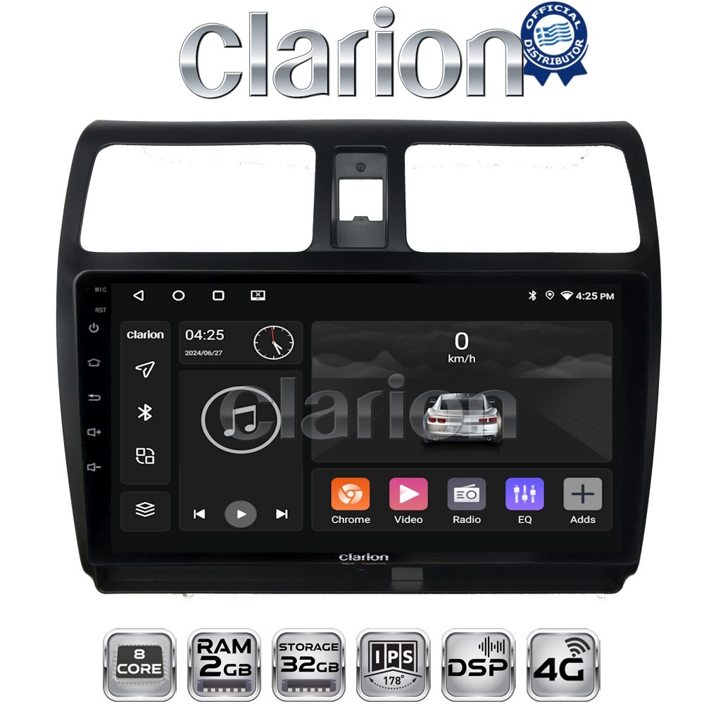 CLARION GL71978 Οθόνη OEM Multimedia Αυτοκινήτου για SUZUKI SWIFT 2005 > 2010 (CarPlay/AndroidAuto/BT/GPS/WIFI/GPRS)