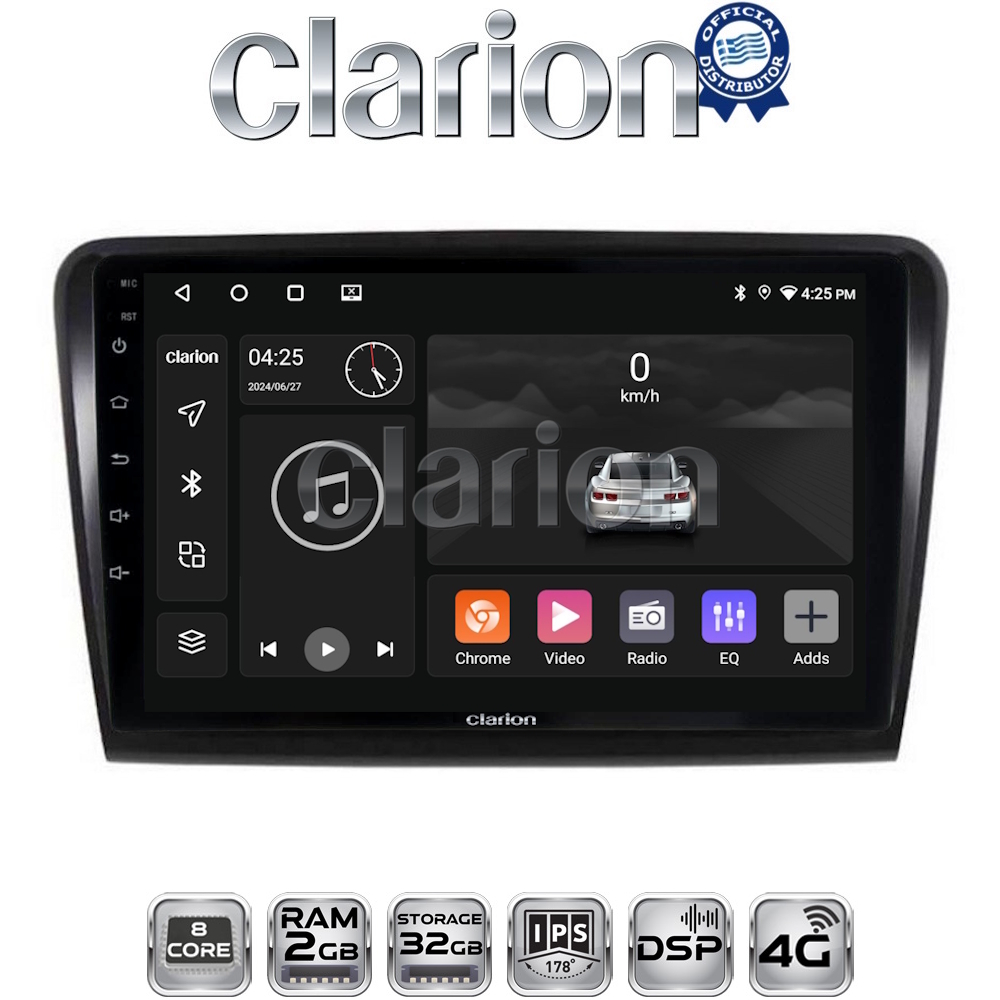 CLARION GL71982 Οθόνη OEM Multimedia Αυτοκινήτου για SK SUPERB 2008>2015 (CarPlay/AndroidAuto/BT/GPS/WIFI/GPRS)