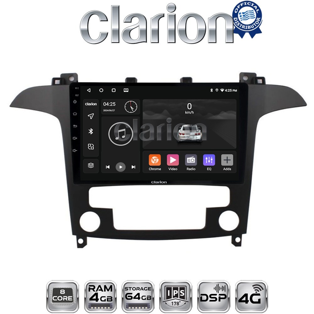 CLARION GL72003 Οθόνη OEM Multimedia Αυτοκινήτου για Ford S-Max 2006 > 2014 (CarPlay/AndroidAuto/BT/GPS/WIFI/GPRS)