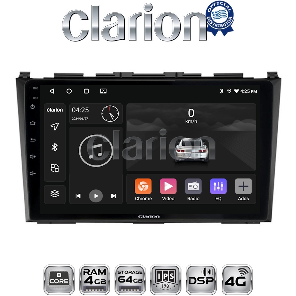CLARION GL72009 Οθόνη OEM Multimedia Αυτοκινήτου για HONDA CRV 2005>2012 (CarPlay/AndroidAuto/BT/GPS/WIFI/GPRS)