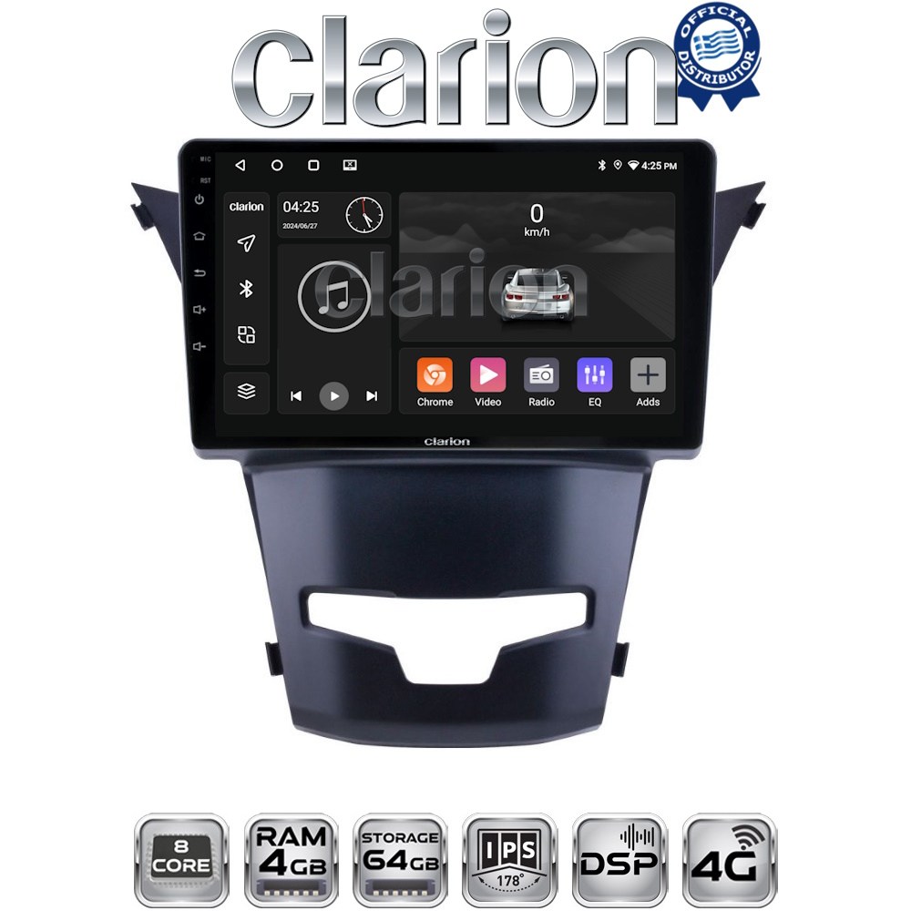 CLARION GL72016 Οθόνη OEM Multimedia Αυτοκινήτου για Ssangyong Korando 2014>(CarPlay/AndroidAuto/BT/GPS/WIFI/GPRS)