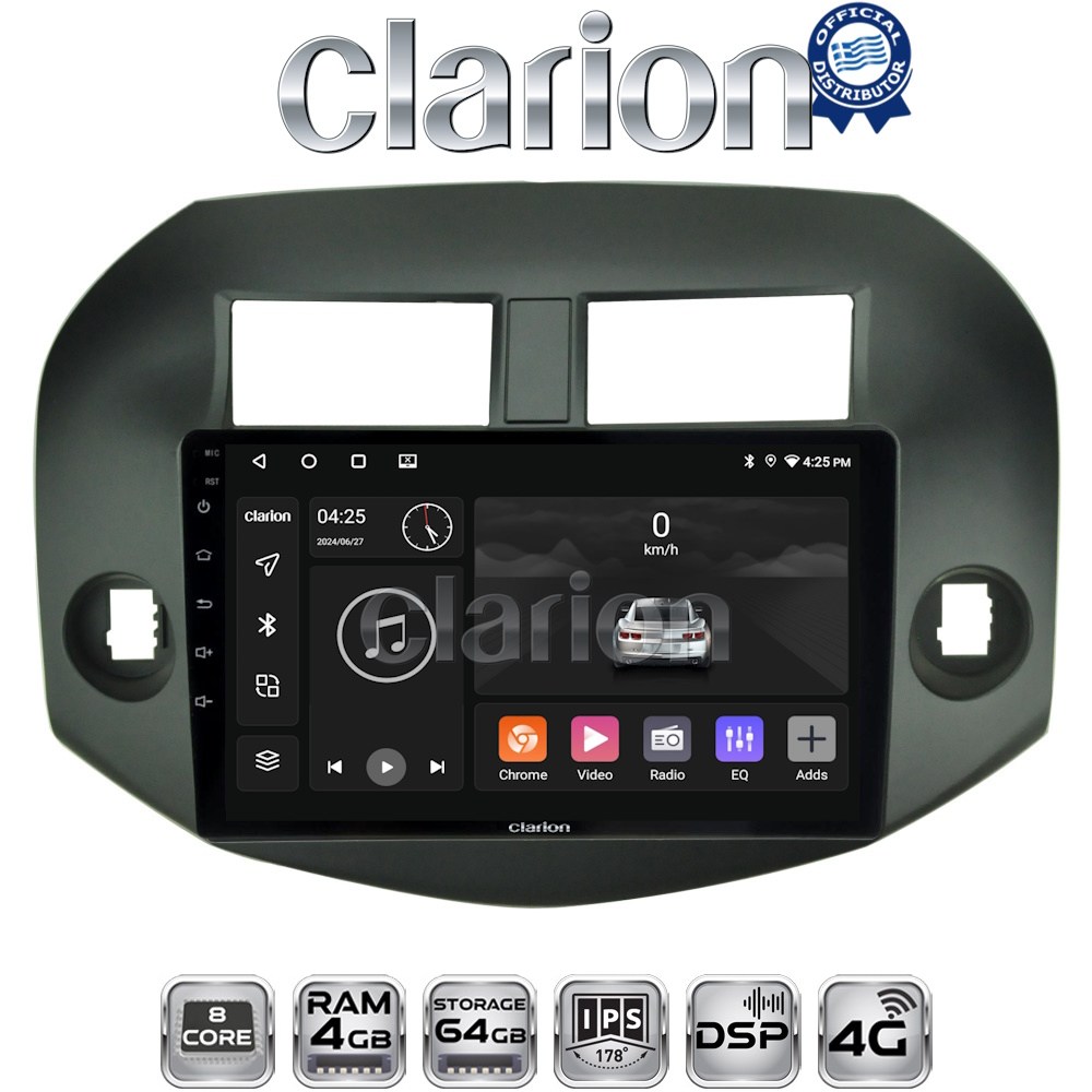 CLARION GL72018B Οθόνη OEM Multimedia Αυτοκινήτου για Toyota Rav4 2007 > 2012 (CarPlay/AndroidAuto/BT/GPS/WIFI/GPRS)