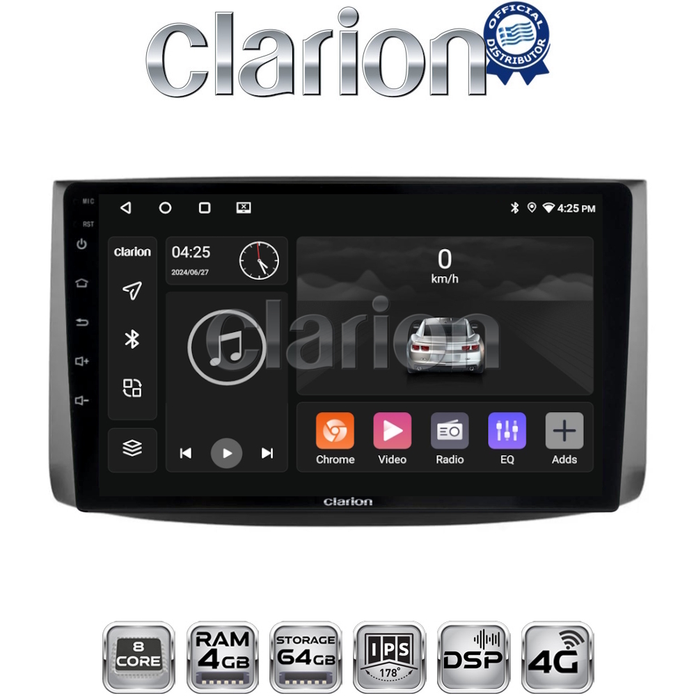 CLARION GL72021 Οθόνη OEM Multimedia Αυτοκινήτου για Chevrolet Aveo 2006 > 2010 (CarPlay/AndroidAuto/BT/GPS/WIFI/GPRS)