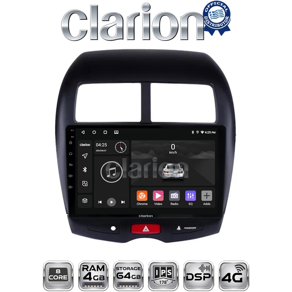 CLARION GL72026 Οθόνη OEM Multimedia Αυτοκινήτου για MITSUBISHI ASX 2008> (CarPlay/AndroidAuto/BT/GPS/WIFI/GPRS)