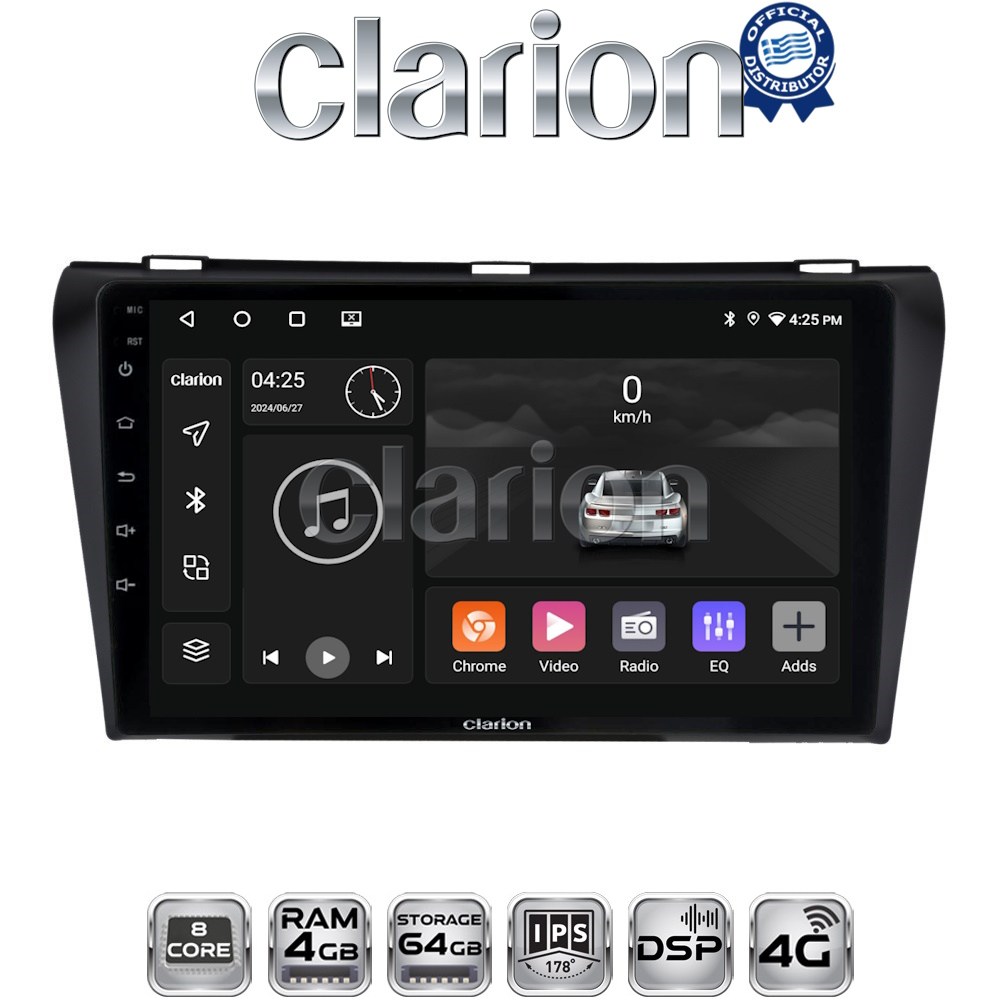 CLARION GL72034 Οθόνη OEM Multimedia Αυτοκινήτου για MAZDA 3  2009>2014 (CarPlay/AndroidAuto/BT/GPS/WIFI/GPRS)