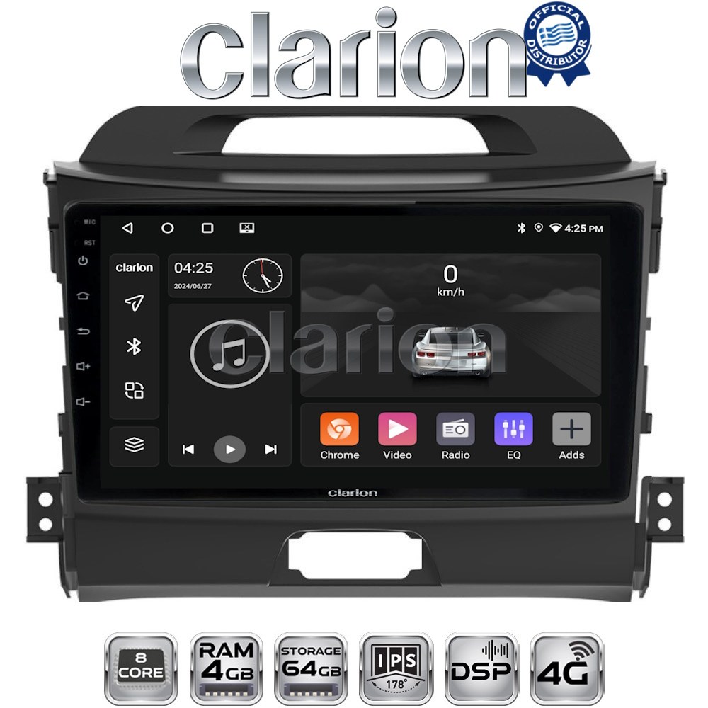 CLARION GL72074 Οθόνη OEM Multimedia Αυτοκινήτου για KIA SPORTAGE 2010>2015 (CarPlay/AndroidAuto/BT/GPS/WIFI/GPRS)