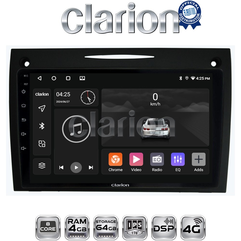 CLARION GL72096 Οθόνη OEM Multimedia Αυτοκινήτου για Mercedes SLK (W171) (CarPlay/AndroidAuto/BT/GPS/WIFI/GPRS)