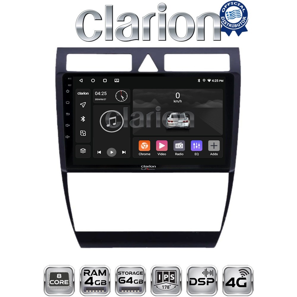 CLARION GL72102 Οθόνη OEM Multimedia Αυτοκινήτου για Audi A6 1998 > 2004 (CarPlay/AndroidAuto/BT/GPS/WIFI/GPRS)