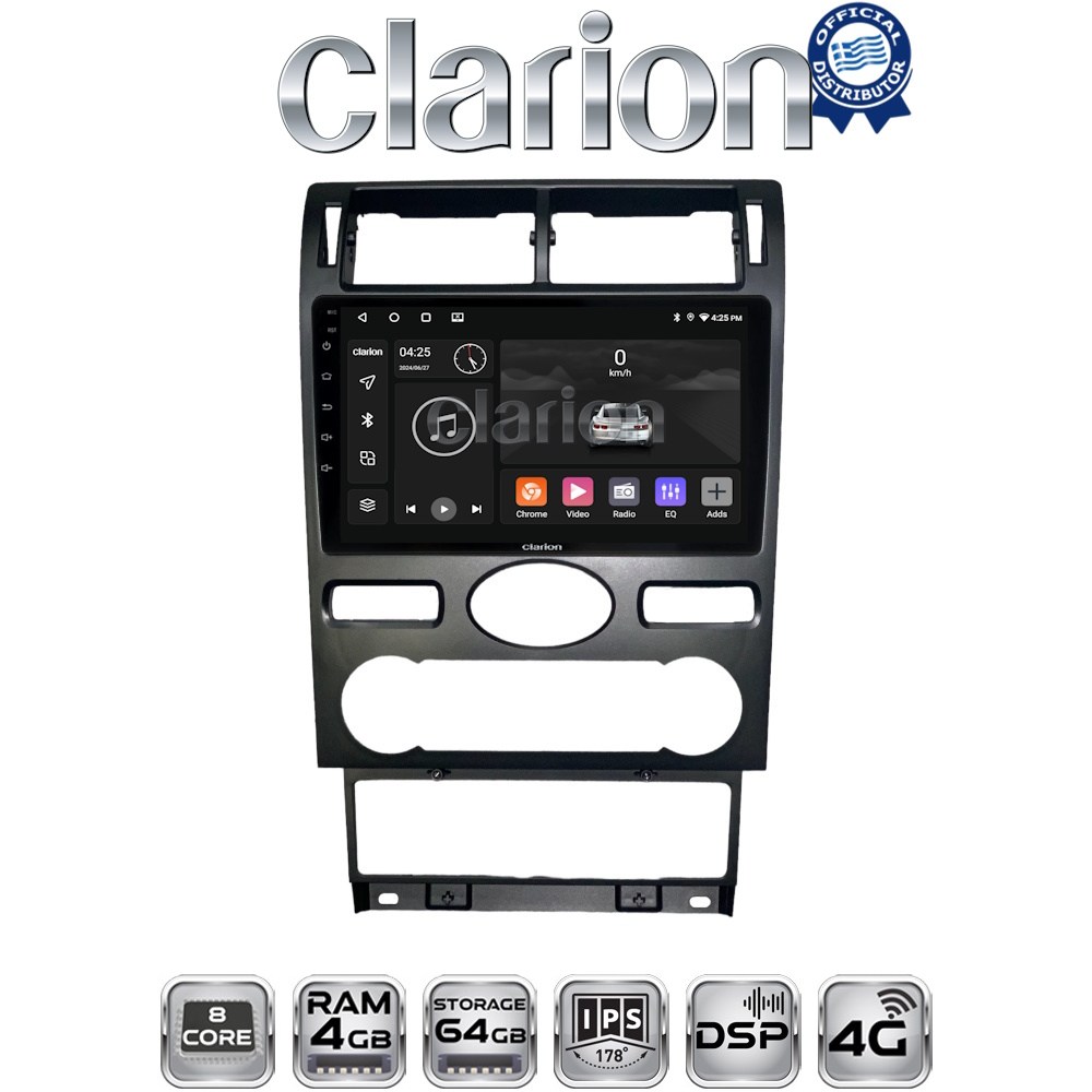 CLARION GL72104 Οθόνη OEM Multimedia Αυτοκινήτου για Ford Mondeo 2003 > 2006 (CarPlay/AndroidAuto/BT/GPS/WIFI/GPRS)