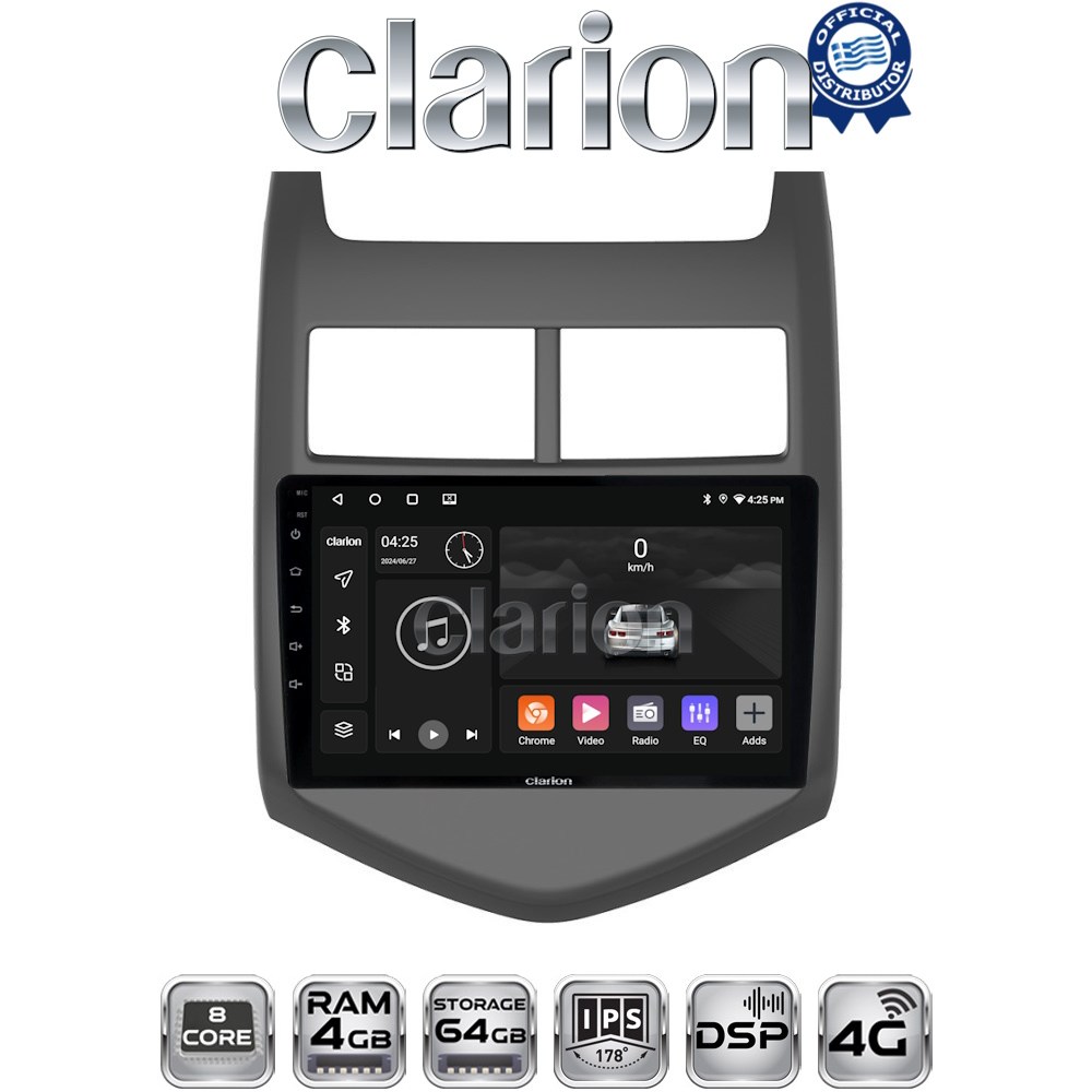 CLARION GL72107 Οθόνη OEM Multimedia Αυτοκινήτου για CHEVROLET AVEO 2012> (CarPlay/AndroidAuto/BT/GPS/WIFI/GPRS)