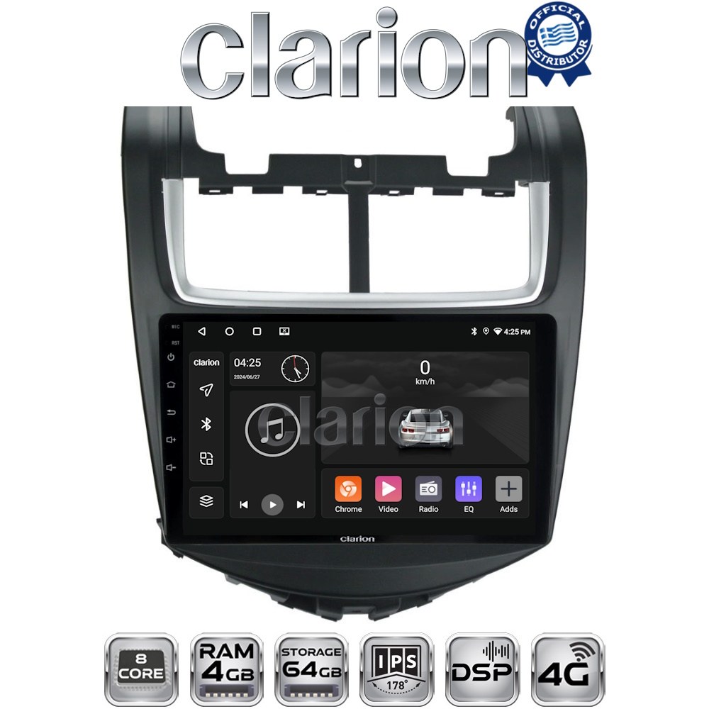 CLARION GL72108 Οθόνη OEM Multimedia Αυτοκινήτου για Chevrolet Aveo 2014>2017 (CarPlay/AndroidAuto/BT/GPS/WIFI/GPRS)