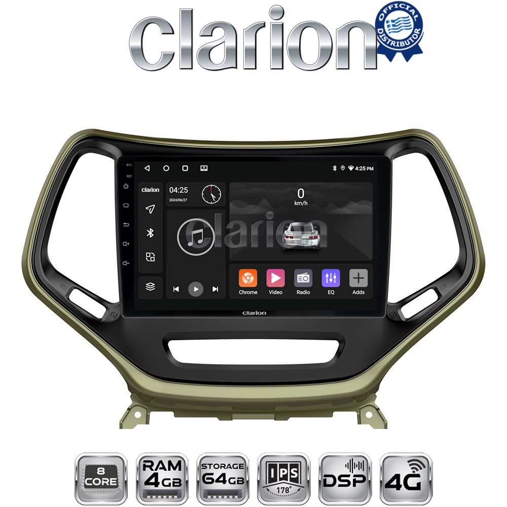 CLARION GL72119 Οθόνη OEM Multimedia Αυτοκινήτου για JEEP CHEROKEE 2014>  (CarPlay/AndroidAuto/BT/GPS/WIFI/GPRS)