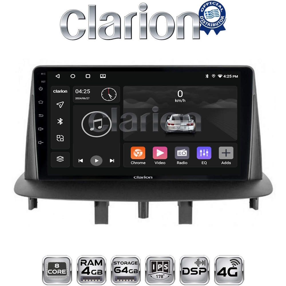CLARION GL72145 Οθόνη OEM Multimedia Αυτοκινήτου για RENAULT MEGANE3 (CarPlay/AndroidAuto/BT/GPS/WIFI/GPRS)