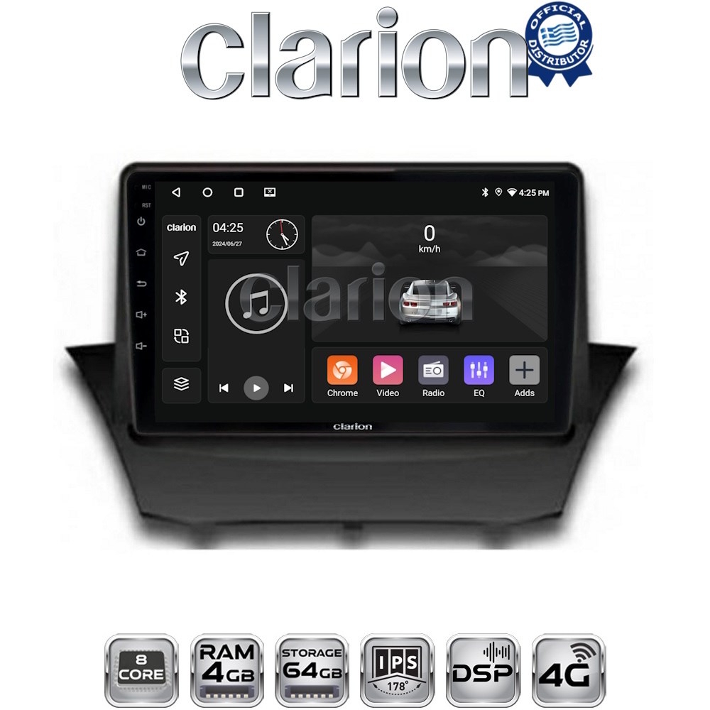 CLARION GL72152 Οθόνη OEM Multimedia Αυτοκινήτου για FORD FIESTA 2008>2009 (CarPlay/AndroidAuto/BT/GPS/WIFI/GPRS)
