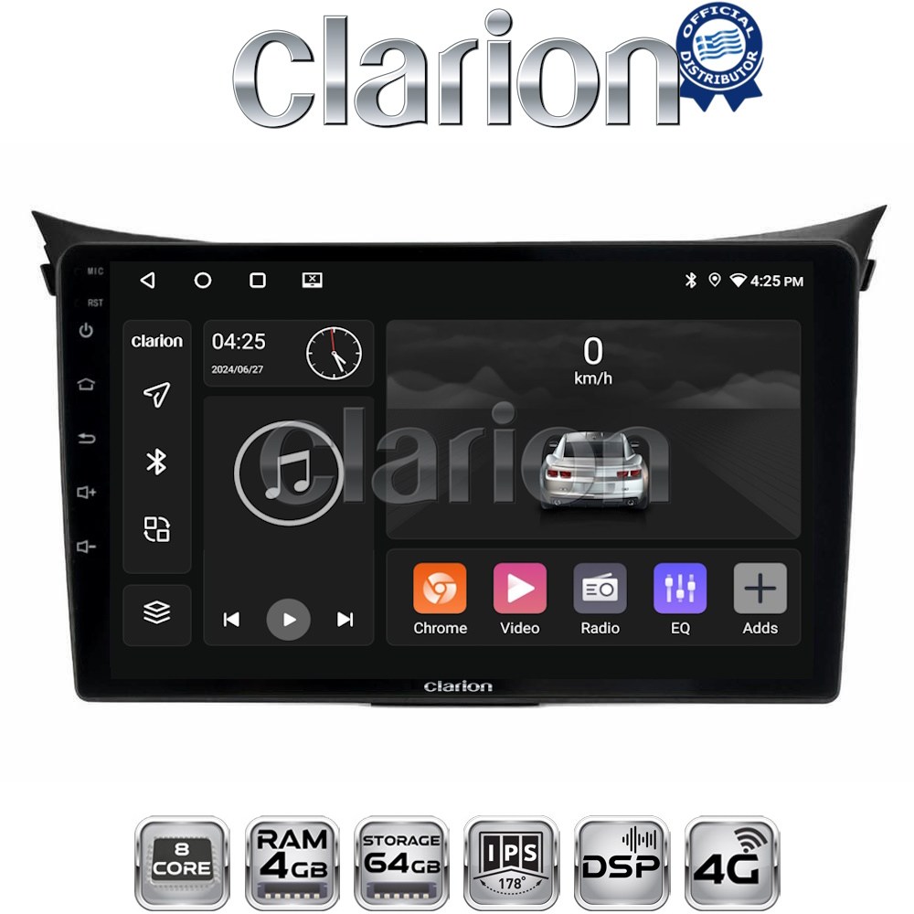 CLARION GL72156 Οθόνη OEM Multimedia Αυτοκινήτου για Hyundai i30 2012 > 2017 (CarPlay/AndroidAuto/BT/GPS/WIFI/GPRS)