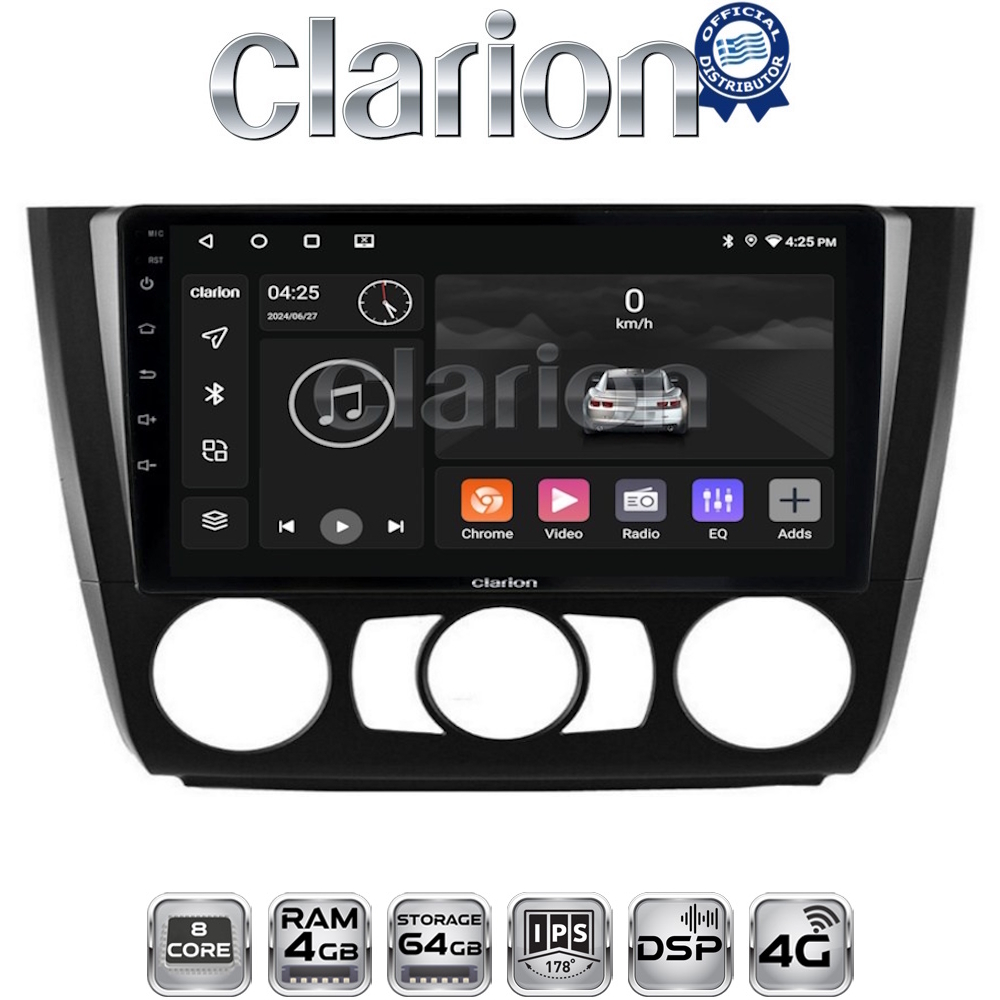 CLARION GL72170 Οθόνη OEM Multimedia Αυτοκινήτου για BMW σειρά 1 (E81 - E82 - E87 -E88) (CarPlay/AndroidAuto/BT/GPS/WIFI/GPRS)