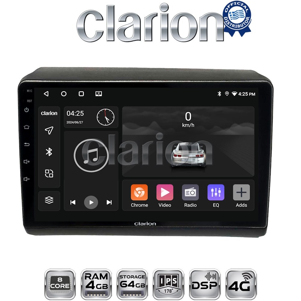 CLARION GL72194 Οθόνη OEM Multimedia Αυτοκινήτου για Fiat Ducato - Citroen Jumper - Peugeot Partner 2012> (CarPlay/AndroidAuto/BT/GPS/WIFI/GPRS)