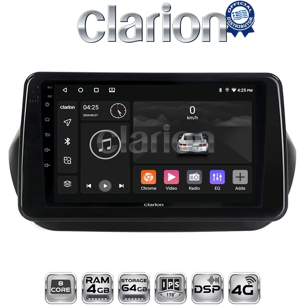 CLARION GL72195 Οθόνη OEM Multimedia Αυτοκινήτου για Fiorino, Citroen, Nemo, Bipper (CarPlay/AndroidAuto/BT/GPS/WIFI/GPRS)