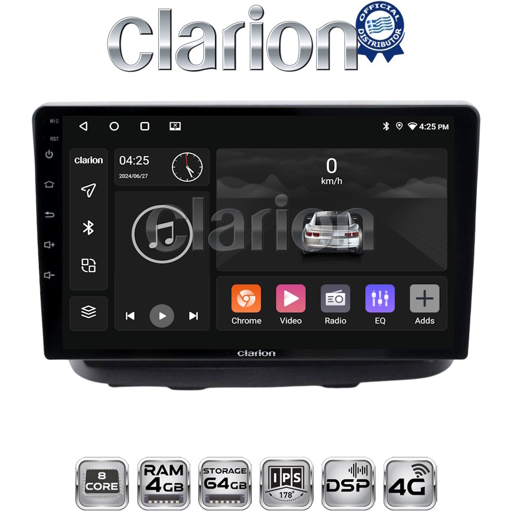 CLARION GL72210 Οθόνη OEM Multimedia Αυτοκινήτου για Fiat Doblo 2002 > 2007 (CarPlay/AndroidAuto/BT/GPS/WIFI/GPRS)