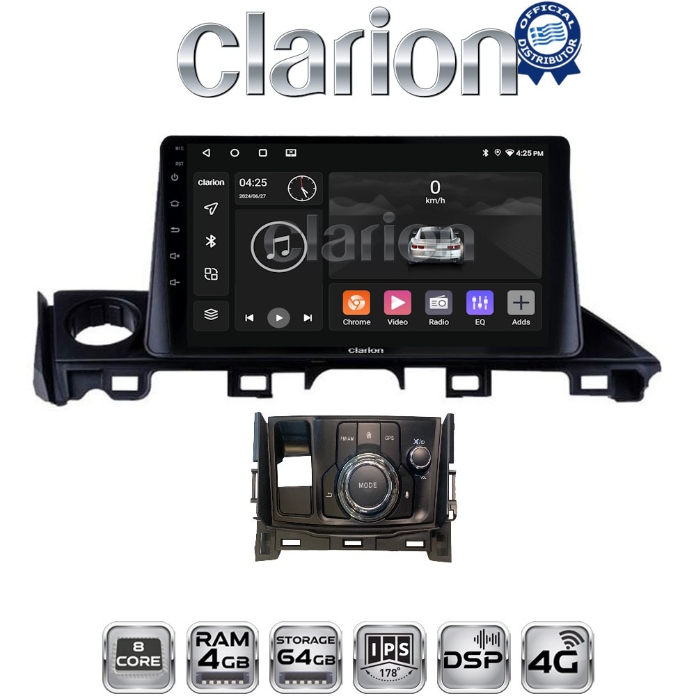 CLARION GL72214 Οθόνη OEM Multimedia Αυτοκινήτου για Mazda 6 2017 > 2020 (CarPlay/AndroidAuto/BT/GPS/WIFI/GPRS)