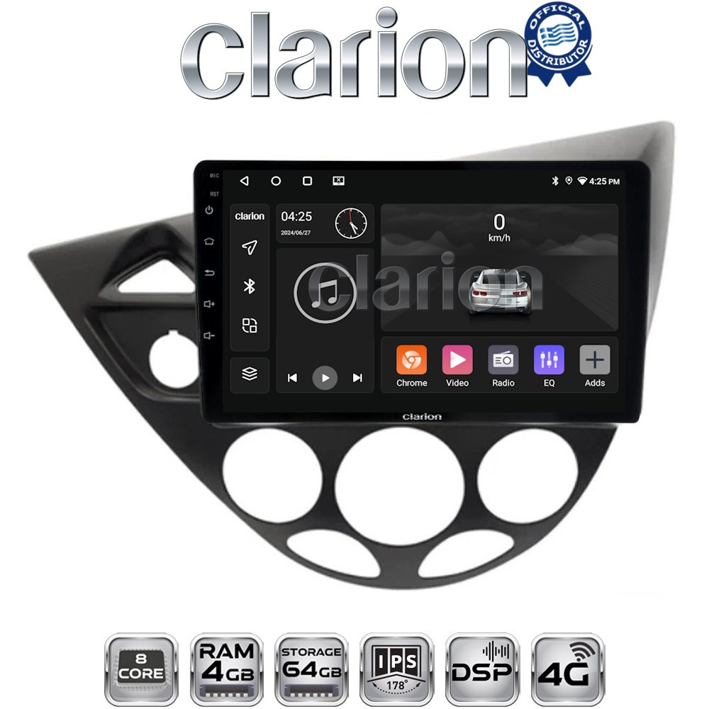 CLARION GL72236 Οθόνη OEM Multimedia Αυτοκινήτου για Ford Focus 1998 > 2004 (CarPlay/AndroidAuto/BT/GPS/WIFI/GPRS)