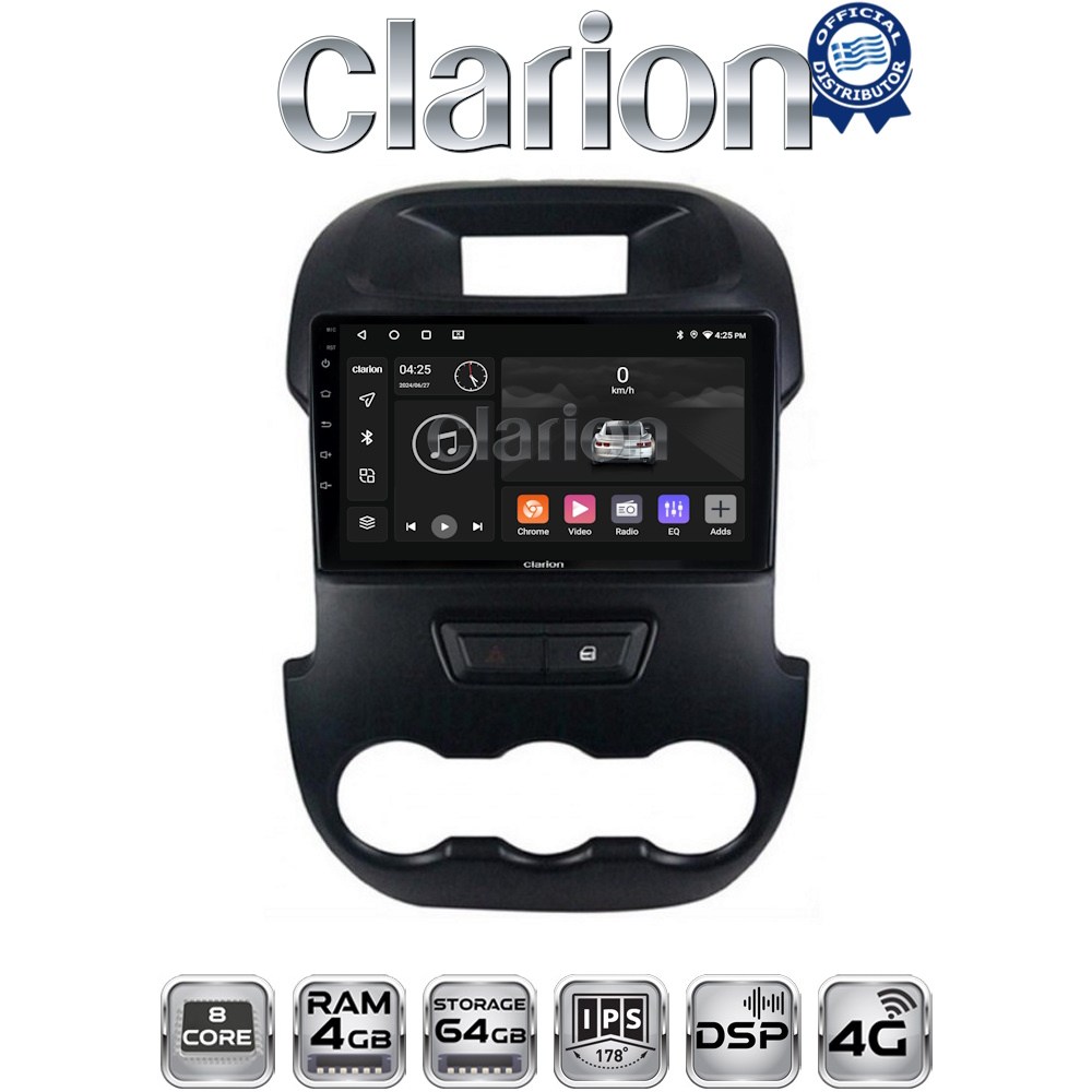 CLARION GL72245 Οθόνη OEM Multimedia Αυτοκινήτου για Ford Ranger 2011 > 2015 (CarPlay/AndroidAuto/BT/GPS/WIFI/GPRS)